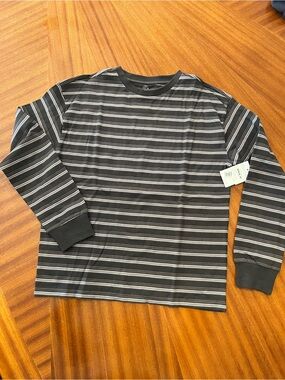 Treasure & Bond Black and White Striped Long-Sleeve Tee